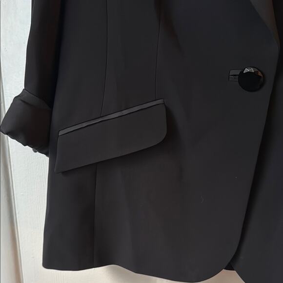 Marina Rinaldi Triacetate Black Blazer Jacket size 25/US 16 - Picture 4 of 9